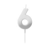 Silver Ombre Number '6' Candle image