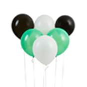 Black Green &amp; White 12" Latex Balloons - Pack of 6 image