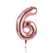 Rose Gold Number '6' Foil 34" Balloon image