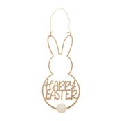 Bunny 'Happy Easter' Wooden Hanging Decoration