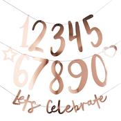 Rose Gold 'Let's Celebrate' Customisable Card Banner x2 2m image