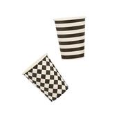 Monochrome Paper Cups - Pack of 8