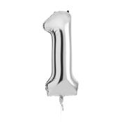 Silver Number '1' Foil 34" Balloon image