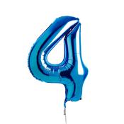 Blue Number '4' Foil 34" Balloon image
