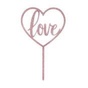 Rose Gold 'Love' Acrylic Cake Topper