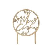 Merry Christmas Wooden Cake Topper