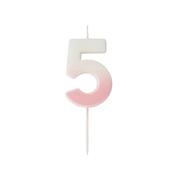 Pink Ombre Number '5' Candle image