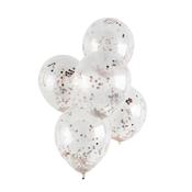CONFETTI LATEX BALLOONS 30CM 5PK ROSE GOLD