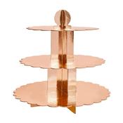 Rose Gold 3 Tier Scallop Cake Stand image