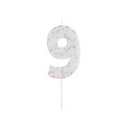 Giant Sprinkle Number '9' Candle image
