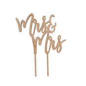 Mrs &amp; Mrs Wooden Cake Topper
