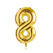 Gold Number '8' Foil 34" Balloon image