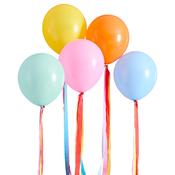 Premium Bright Latex 12" Balloons &amp; Tassel Tails - Pack of 5 image