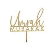 Gold 'Umrah Mubarak' Acrylic Cake Topper
