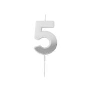 Silver Ombre Number '5' Candle image