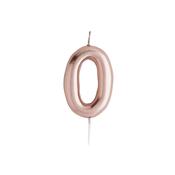 Rose Gold Number '0' Candle image