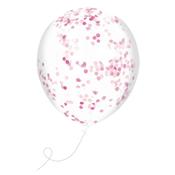 Pink Confetti Filled Latex 12" Balloons - Pack of 5 image