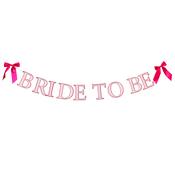 Bride to be Card Banner With Pink Satin Bows 2m
