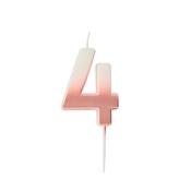 Rose Gold Ombre Number '4' Candle image