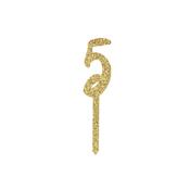 Gold Number '5' Glitter Acrylic Cake Topper