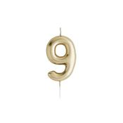 Gold Number '9' Candle image