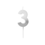 Silver Ombre Number '3' Candle image