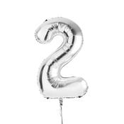 Silver Number '2' Foil 34" Balloon image