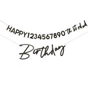 Black 'Happy Birthday' Customisable Card Banner x2 2m image