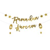 Gold 'Ramadan Kareem' Card Banner x2 2m