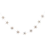 Gold Star Glitter Wood Garland 2m