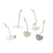 Unisex Wooden Tags Assorted - Pack of 5