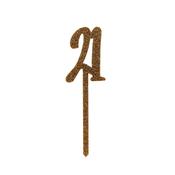 Gold Number '21' Glitter Acrylic Cake Topper