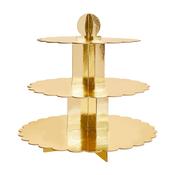 Gold 3 Tier Scallop Cake Stand image