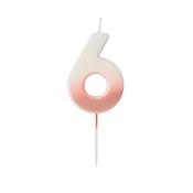 Rose Gold Ombre Number '6' Candle image