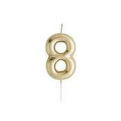 Gold Number '8' Candle image
