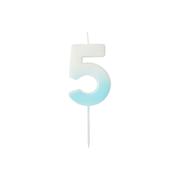 Blue Ombre Number '5' Candle image