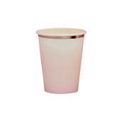 Rose Gold &amp; Pink Ombre Paper Cups - Pack of 8