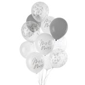 LATEX BALLOON BUNDLE MR &amp; MRS 12PK 30CM image