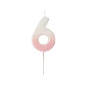 Pink Ombre Number '6' Candle image