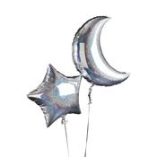 Moon 28" And Star 24" Foil Balloons - Pack of 2 image