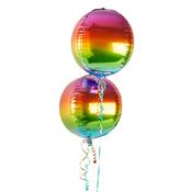 Rainbow Orb Foil Balloons - Pack of 2 image