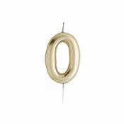 Gold Number '0' Candle image