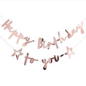 Rose Gold 'Happy Birthday To You' Card Banner x2 2m