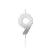 Silver Ombre Number '9' Candle image