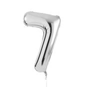 Silver Number '7' Foil 34" Balloon image