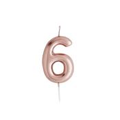 Rose Gold Number '6' Candle image