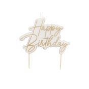 Gold Happy Birthday Candle image