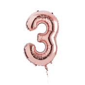 Rose Gold Number '3' Foil 34" Balloon image