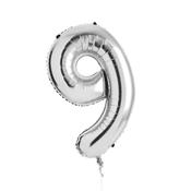 Silver Number '9' Foil 34" Balloon image