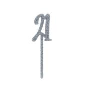 Silver Number '21' Glitter Acrylic Cake Topper